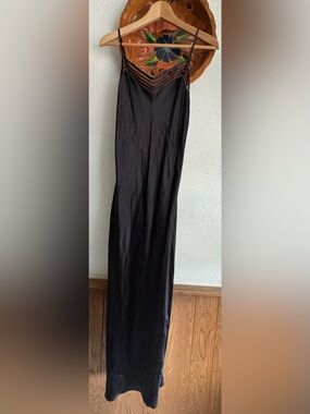 Victoria's Secret Black Silk Slip Dress Size Small